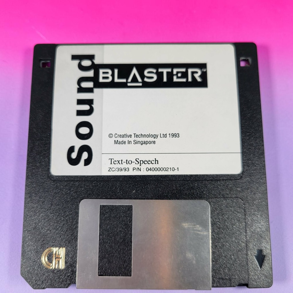Creative Sound Blaster Text-to-Speech 3.5 Floppy Disk 1993 Good Vintage Software